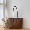 thumbnail image 4 of Bolso tote de piel para mujer | Bolso versátil para el día a día con bolsillo con cremallera y asas resistentes para el trabajo y los viajes., 4 of 6