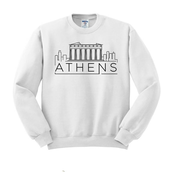 Skyline Athens Greece Sweatshirt Unisex 5X-Large White