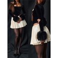 thumbnail image 2 of Michellecmm Women's Autumn Winter Velvet Tops Long Sleeve Square Neck Plush Cuff Slimming T-shirt, 2 of 8