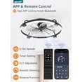 thumbnail image 2 of Ventilador de techo LEDIARY, 61 cm, luz regulable, 6 velocidades, color negro, 2 of 8