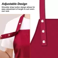 thumbnail image 5 of 2pcs Adult Aprons with 2 Pockets Waterproof Bib Neck Strap Apron for BBQ Drawing Crafting Red, 5 of 8