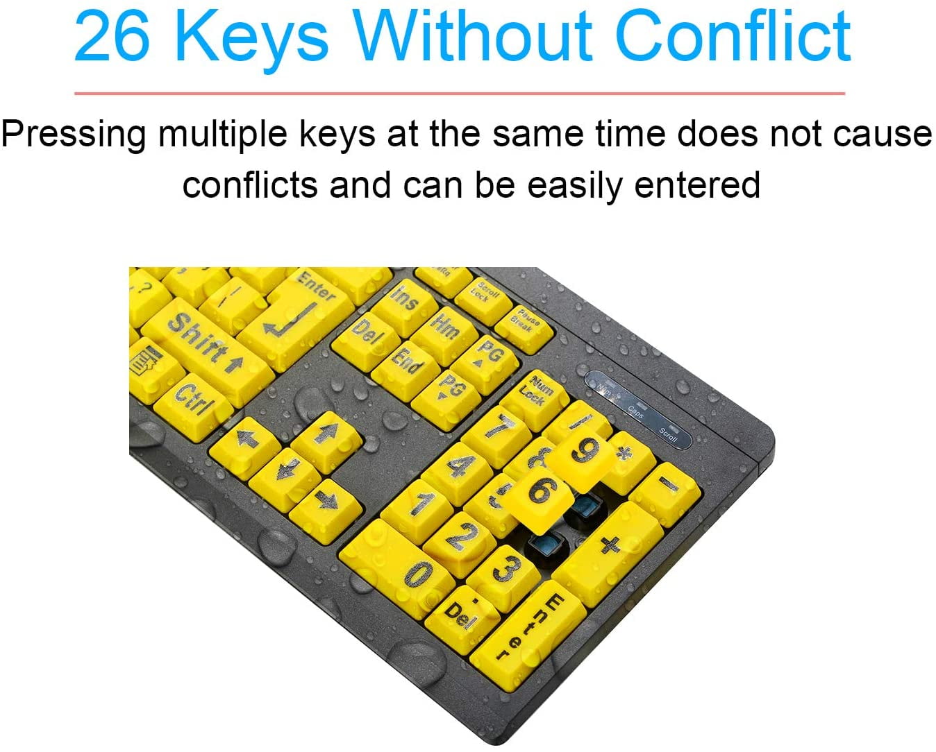 Buy Large Print Computer Keyboard, Wired USB High Contrast Keyboard with Oversized Print Letters