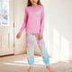 thumbnail image 1 of Conjuntos de blusa y camisa de manga larga con cuello redondo para niños y niñas de 5 a 14 años con estampado y bolsillo. Conjunto de top y pantalón de manga larga., 1 of 9