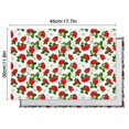 thumbnail image 6 of Red Strawberry Plants Fruit Flower White Pattern Summer Placemats Table Placemats Set Of 4-Linen Kitchen Washable Placemats Table Mats 11.8"x17.7" Non-Slip Heat Resistant, 6 of 6