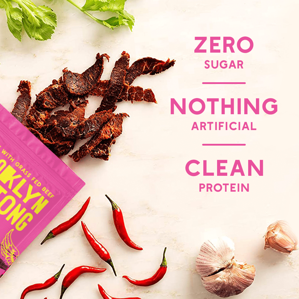 Brooklyn Biltong - Air Dried Grass Fed Beef Snack - Whole30 Approved, Paleo, Keto, Gluten Free, Sugar Free, Made in USA - 8 oz. Bag (Peri Peri)