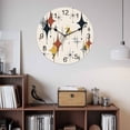 thumbnail image 2 of Wall Clock Black Grey Red Diamond Clocks PVC Silent Non-Ticking Battery Operated Decorative Modern Geometric Mid Century Linen Round Clock for Home Living Room Kitchen Bedroom Wall Decor 10 Inch, 2 of 9