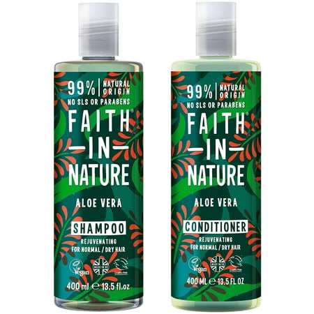 The Faith in Nature Aloe Vera Shampoo and Conditioner, Vegan and Cruelty-Free (13.5 oz. each, 2 pk.)