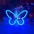 thumbnail image 3 of Mariposa Letrero De Neón Luz 5V Luz De Noche Led Atmósfera Pared Lámpara De Neón Decoración De Arte Para El Hogar Habitación De Los Niños Dormitorio Sala De Juegos Bar Fiesta,Azul Muyoka Hogar, 3 of 6
