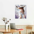 thumbnail image 3 of JRXY  Butterflies And lavender Woman Walking Paintings Print Purple Canvas Art Abstract Canvas HD Poster Office Wall Art Home Decor Aesthetic Wall Pictures 16x20 in, 3 of 5