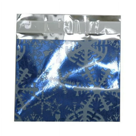 UPC: 0608729148425 | JAM 5 x 6 1/8 Booklet Premium Foil Envelopes  Blue with White Snowflakes  25/Pack
