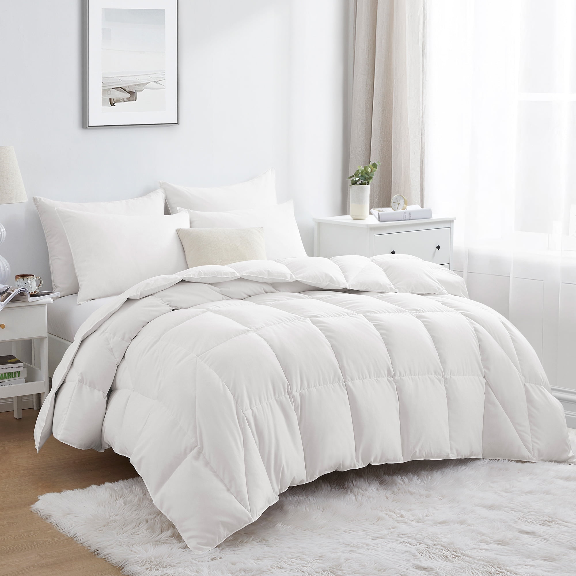 Puredown All Season White Down Comforter with Ultra Soft Down Proof