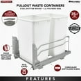 thumbnail image 6 of Rev-A-Shelf 53WC-1835SCDM-217 Double 35 Quart Pullout Soft-Close Trash Cans, 6 of 11