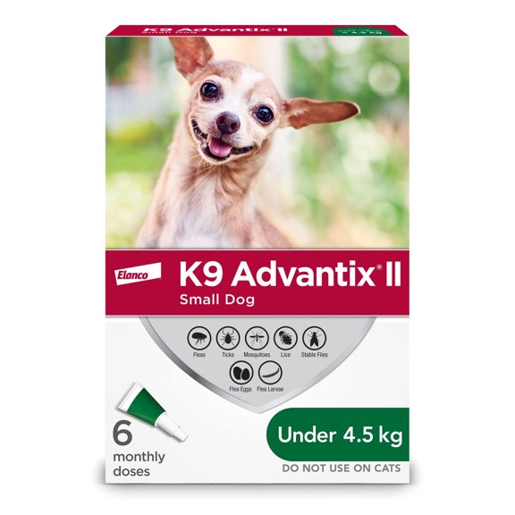K9 Advantix II Flea and Tick Treatment for Small Dogs (6 doses)
