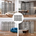 thumbnail image 6 of Fionafurn 6 Panel Carved Room Dividers Folding Screen Freestanding Wooden Room Separation,Gray, 6 of 7