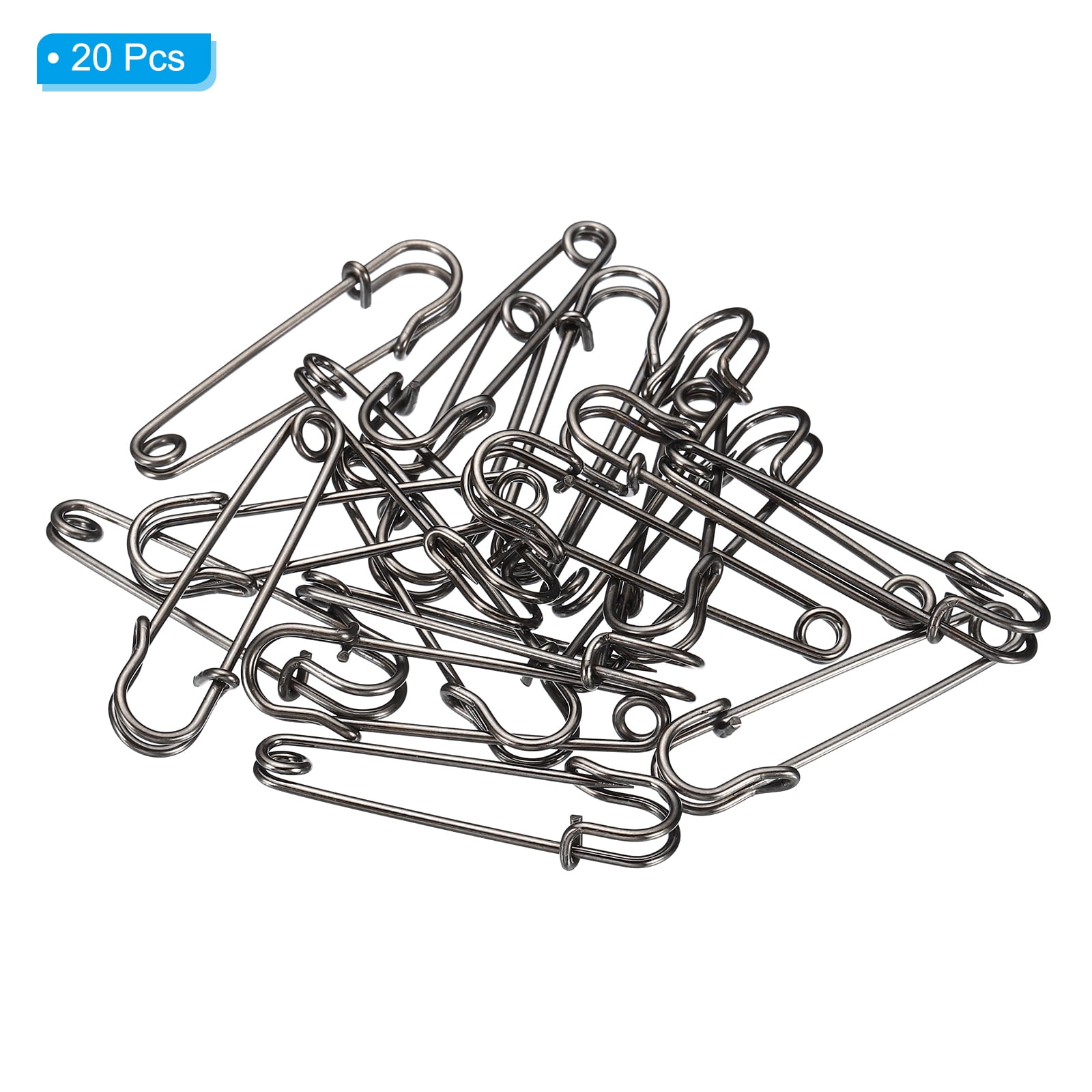 Unique Bargains Safety Pins for Sewing Crafting and Fastening Blankets Black 1.97"