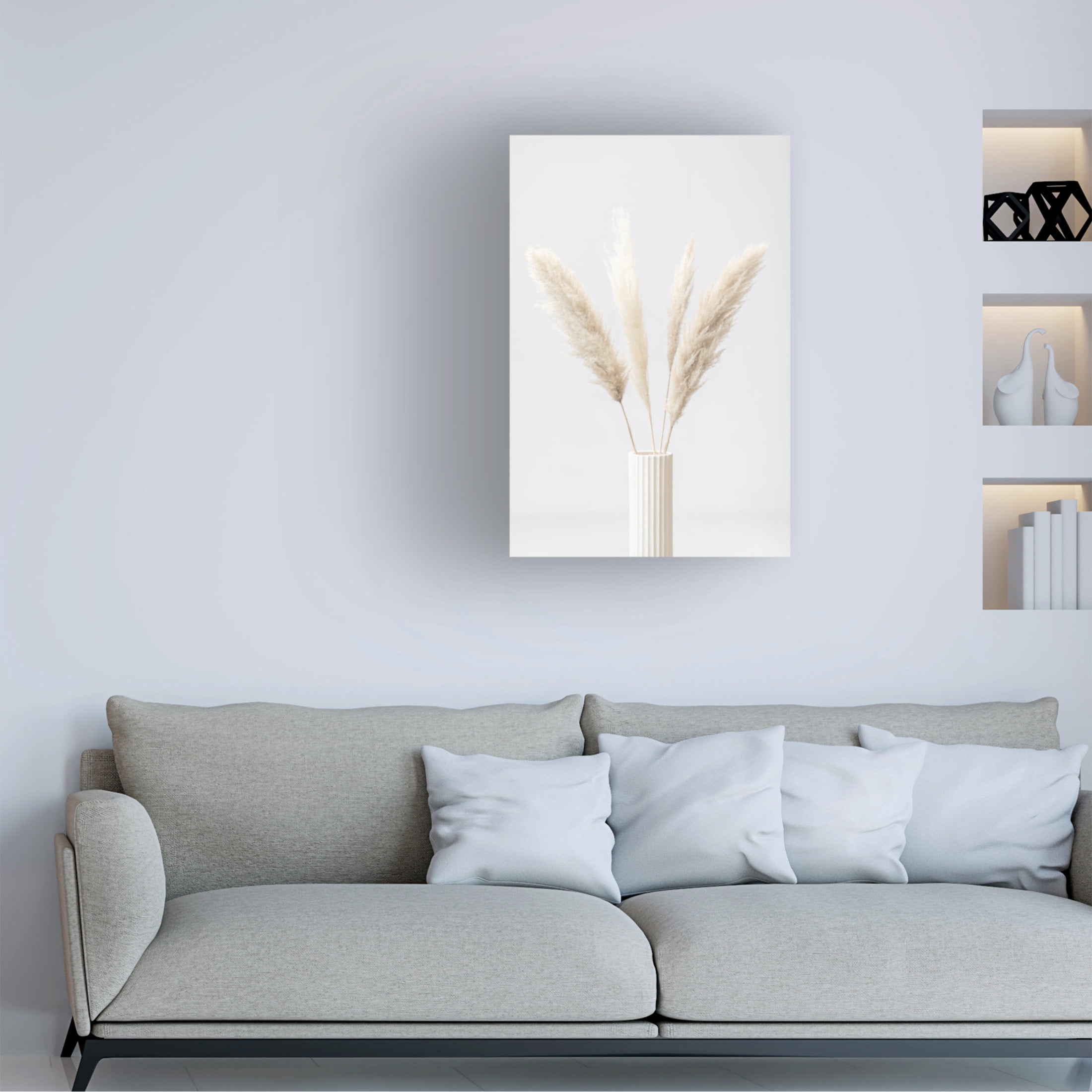 Trademark Fine Art Pictufy Studio Pampas Grass Grey 09 Canvas Wall Art