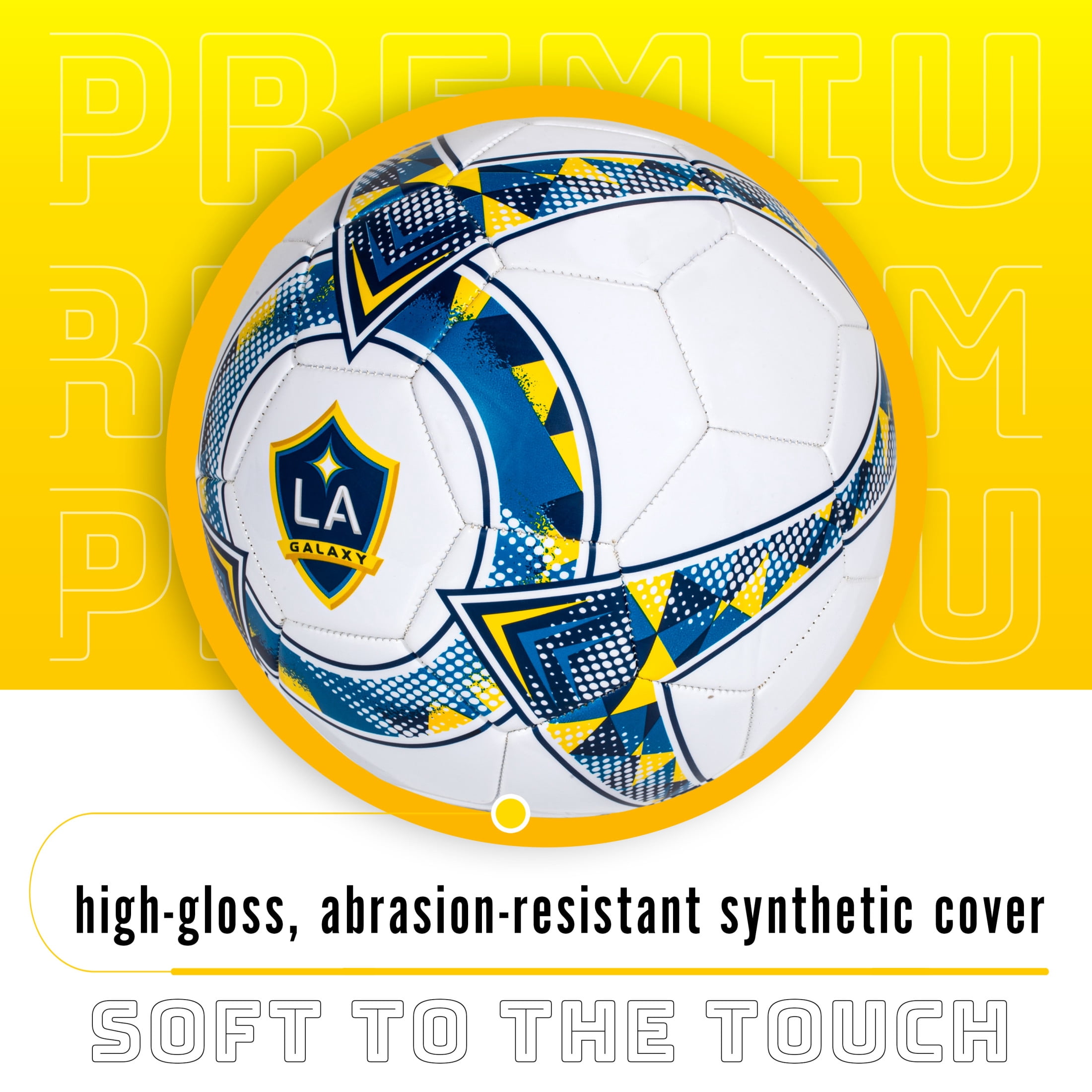 Franklin Sports MLS Los Angeles Galaxy Soccer Ball - Official Size 5 Soccer Ball - Regulation Size + Weight Soccer Ball for Kids + Adults - Boys + Girls Soccer Ball - Air Pump Included