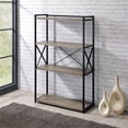 thumbnail image 4 of Bowery Hill Corday Gray Wood and Black Metal Bookcase, 4 of 8