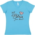 thumbnail image 3 of Inktastic Well Bless Your Heart with Floral Print Women's V-Neck T-Shirt, 3 of 5