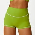 thumbnail image 2 of Women Workout Shorts High Waist Running Yoga Slim Fitted Fitness Shorts Tights Summer Gym Slim Fit Shorts (L, Green), 2 of 4