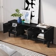 thumbnail image 6 of CBJCBJ Retro 67" TV Stand for TVs up to 70", Living Room Entertainment Center with 4 Door Storage Cabinet,Black, 6 of 6