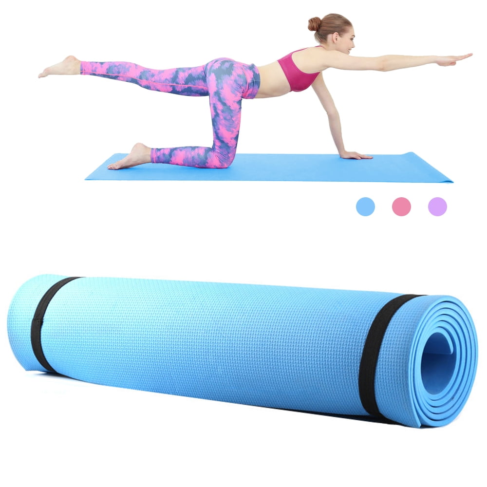 Yoga Mat Exercise Gym Aerobic Pilates Camping Non Slip 6mm Thick Fitness Club 