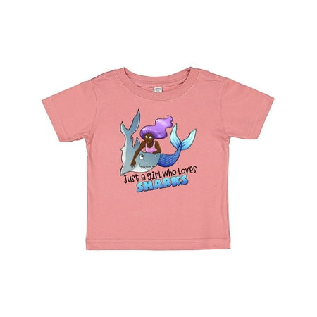 

Inktastic Just a Girl Who Loves Sharks- Mermaid Gift Baby Girl T-Shirt