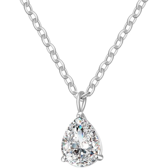 Stainless Steel Cubic Zircon Solitaire Style Wedding Statement Collar Necklace