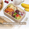 thumbnail image 5 of Bento Box para adultos y niños: portátil, ligero, fácil de transportar, soporte para comida con cuchara y tenedor, duradero, a prueba de fugas, 5 of 5