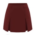 thumbnail image 4 of MuXiKeJi Clothes High Waisted Elastic Mini Skort with Double Slit Side Zipper A-Line Short Skirt Pants for Women, 4 of 7
