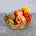 thumbnail image 6 of Mela Artisans Gold Wire Fruit Basket Kitchen Counter - Medium, Gurez Valley Design , Decorative Round Wire Basket , Modern Metal Vegetable & Fruit Bowl , Cute Farmhouse Table Decor , 9 x 4 x 4, 6 of 7