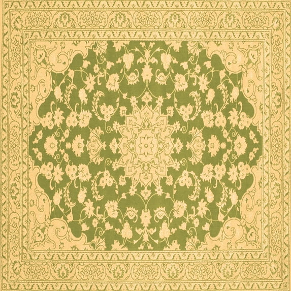 Ahgly Company Indoor Square Medallion Brown Traditional Area Rugs, 6' Square