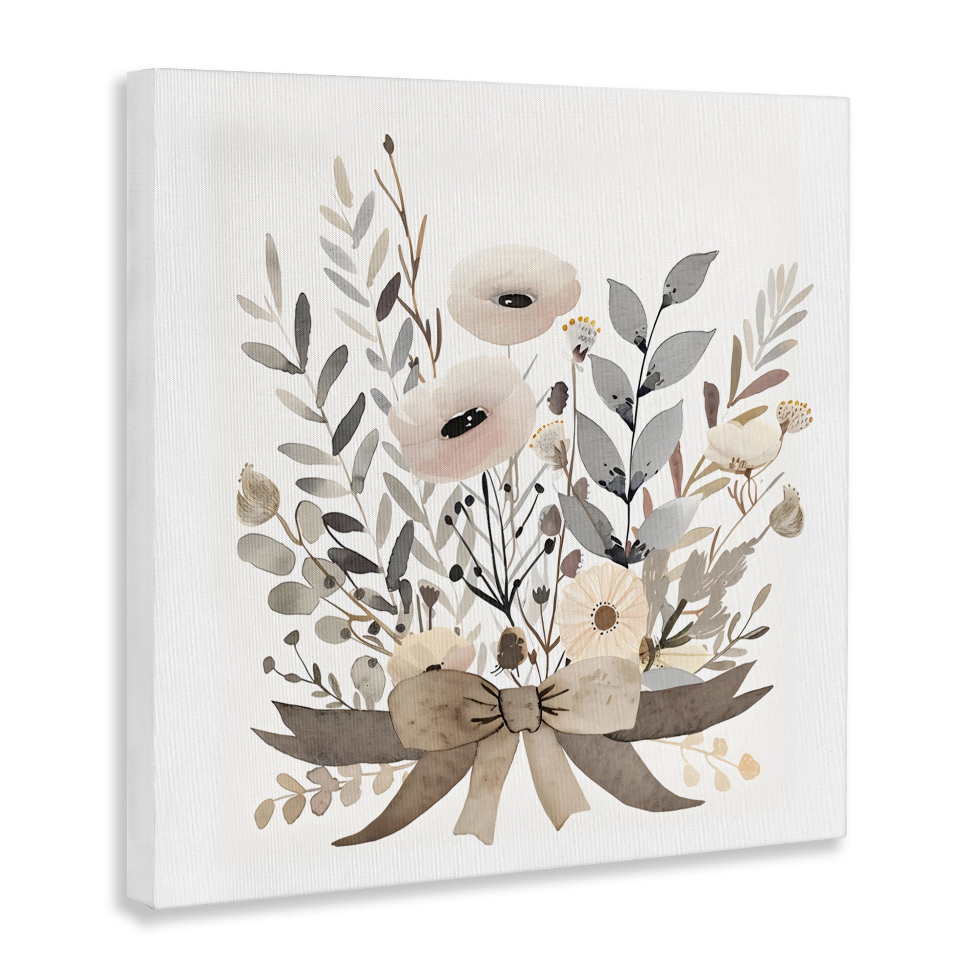 Stupell Industries Neutral Floral Bouquet Beige Canvas Wall Art, design by Creative Studio