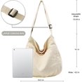 thumbnail image 4 of SPEKSEE Large Capacity Canvas Hobo Bag for Women, Vintage Dumpling‑Style Crossbody Shoulder Bag with Adjustable Wide Strap, Multi‑Pocket Casual Daily Commute Canvas Sling Purse, 4 of 7