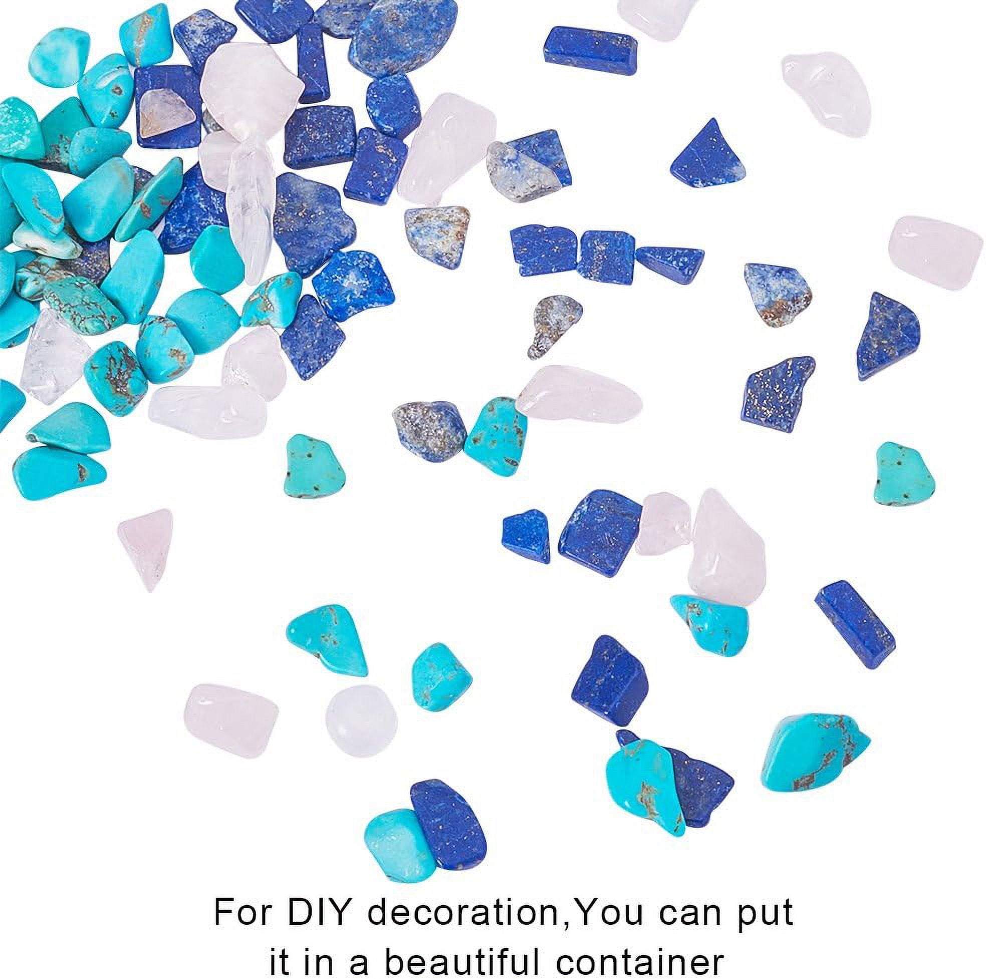 1 Box Tumbled Chip Gemstone Beads Crushed Pieces Undrilled Stone for Jewelry Making Natural Amethyst Natural Lazuli and Natural Turquoise Colorful DIY