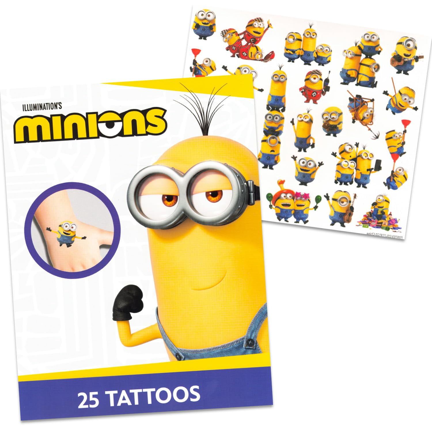 Minions Blind Box Figure Set - Bundle with 4 Despicable Me Mystery Mini Squishy Stress Relief Figurines with Banana Plus Stickers, More | Minions Mystery Figures Blind Box Pack