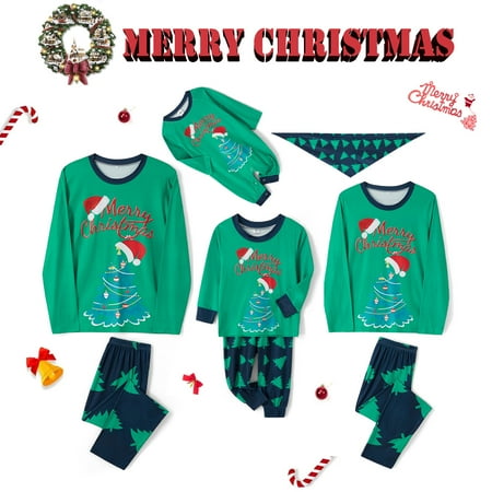 

Family Matching Christmas Pajamas Set Xmas Tree Printed Sleepwear Holiday Loungewear Jammies Pjs for Adult Kids Baby