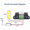 thumbnail image 2 of 12V DC LED Infrared Motion Detector PIR Motion Sensor For LED Strip/Bulb 12V 6A, 2 of 5