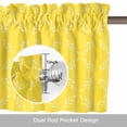 thumbnail image 6 of White Diamond Lattice Valance Curtain Yellow Retro Plaid Texture Window Valances Rod Pocket Short Curtains Window Treatments for Kitchen Bedroom Bathroom Laundry 60" x 18", 6 of 9