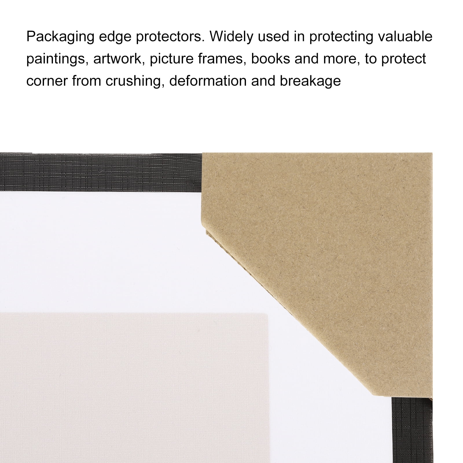 Uxcell 60 Pack Adjustable Cardboard Corner Protector, Cardboard Edges Protector 9.5x9.5cm Fits 0.5, 1 and 1.5 Inch Brown