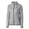 thumbnail image 2 of Women's Cutter & Buck Gray Emory Eagles Rainier Eco Insulated Puffer Full-Zip Jacket, 2 of 3