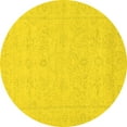 thumbnail image 1 of Ahgly Company Indoor Round Abstract Yellow Modern Area Rugs, 8' Round, 1 of 4