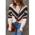 thumbnail image 1 of ABPHQTO Jersey de mujer con hombros caídos y rayas en zig zag negro, 1 of 5