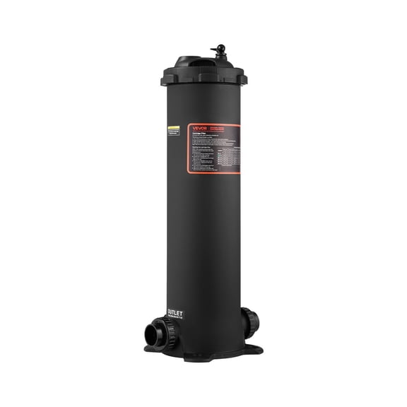 6000 GPH Cartridge Pool Filter System w/ Valve | 100 sq. ft. Filter | Above Ground & Inground Swimming Pool Pump Filtration | 6142 GPH Flow
