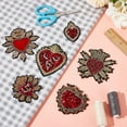 thumbnail image 5 of 1 Bag 6 Styles Sequin Heart Applique Heart Crystal Embroidery Patches Handmade Bling Applique Sew on Applique Repair Patch for Clothing Jacket Backpack Hat DIY Crafts Decorations Red Golden, 5 of 7