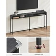 thumbnail image 7 of Narrow Console Table 70.9" with 2 Outlet and 2 USB Ports Sofa Table with Charging Station Long Entryway Table for Hallway Living Room Black, 7 of 7