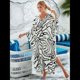 thumbnail image 4 of Vestido Caftán con Estampado Animal para Mujer, Talla Grande, para Playa, Verano 2025 y Negro Talla Única, 4 of 10