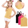 thumbnail image 2 of MKOSPLRT 3 Pieces Girls Dance Tank Tops 12M-13Y Racerback Camisole Undershirts Spaghetti Strap Camis Summer Clothes Tank Tops for Girls, 2 of 9