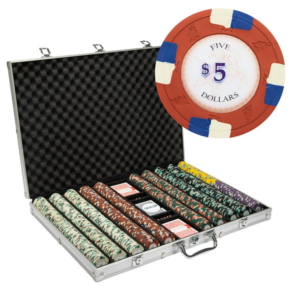 Playzaic 1000-piece Aluminum Poker Knights Poker Chip Case - 13.5-gram Heavy Clay Composite Set