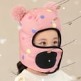 thumbnail image 3 of Penkiiy Baby Hats Baby Winter Hat Children Windproof & Warm & Ear Protection & Face Protection Hat Pink Hat for One Size, 3 of 5
